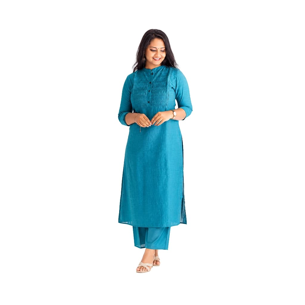 KURTI A-JF(with lining) BLUE AURA KURTI