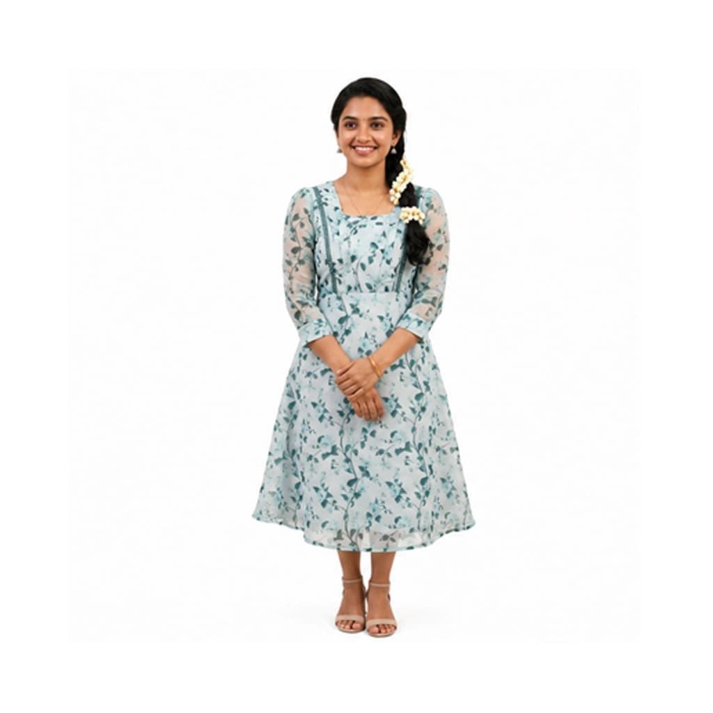 BOTANICAL PRINT KURTI ( WITH LING A LINE )