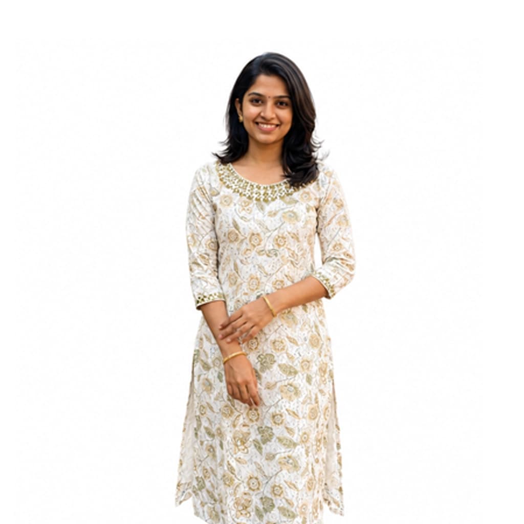 CELESTIAL CREAM KURTI ( WITH LINING )
