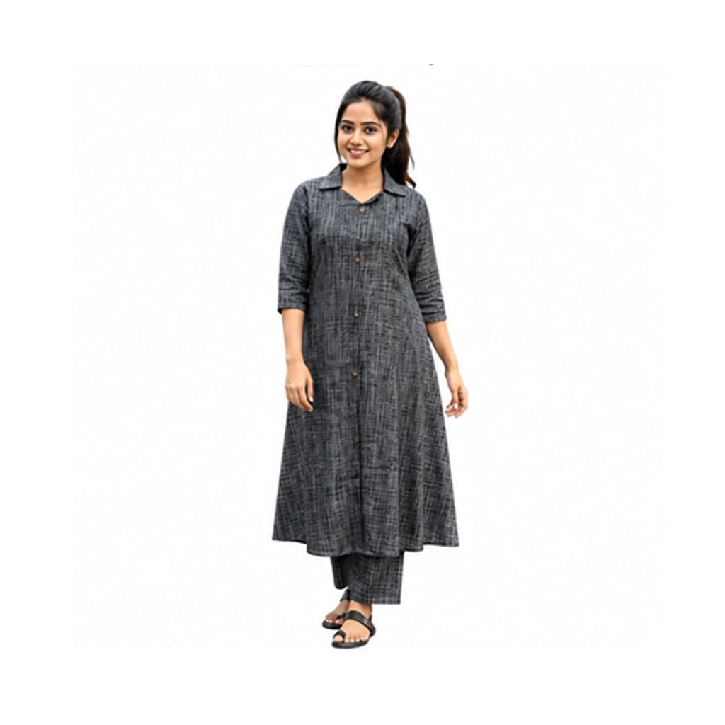 KURTI A-LB (with lining code set)  CHARCOAL ELEGANCE