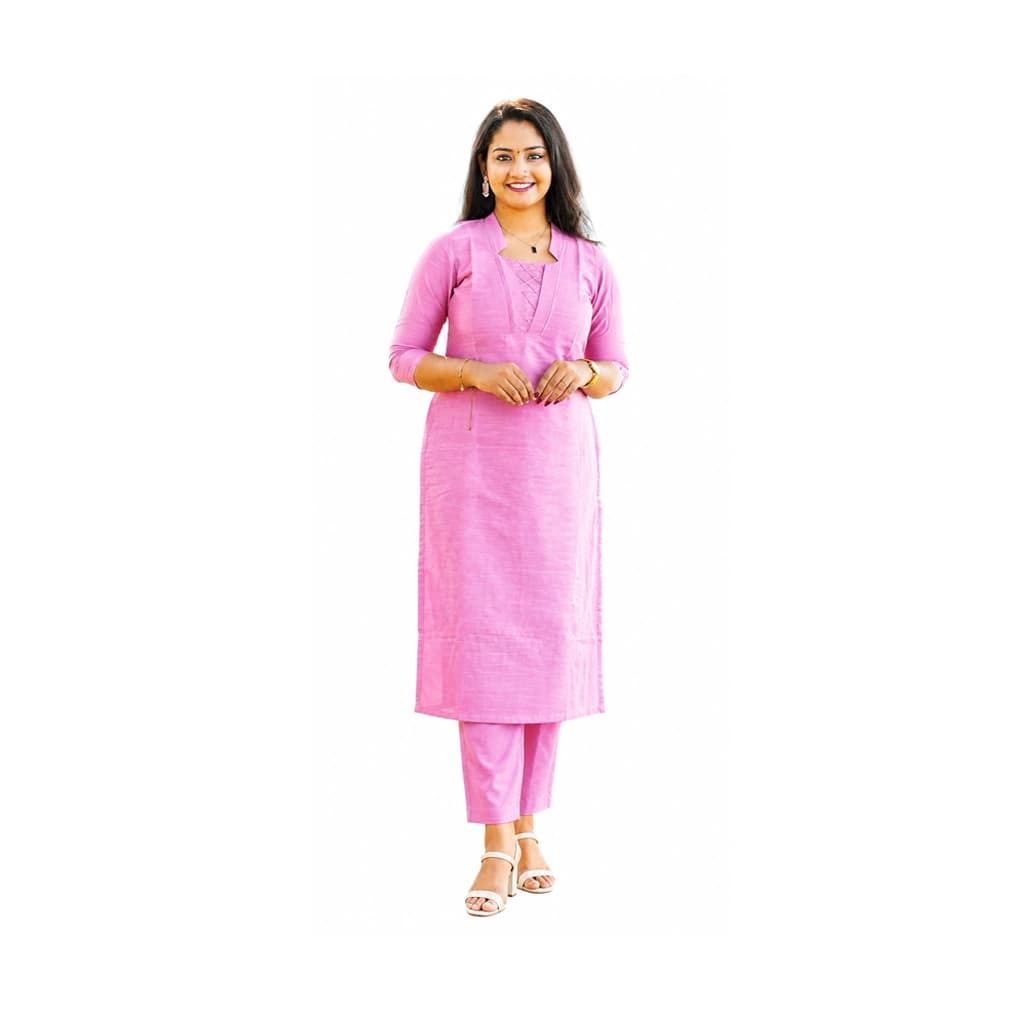 KURTI A-JE(with lining) CRISS CROSS ROSE