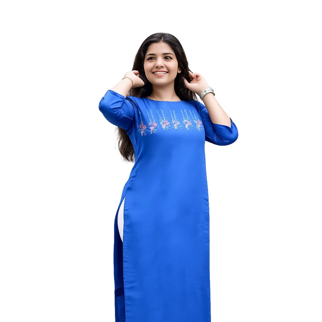 COBLT BLUE KURTI ( WITH LINING )