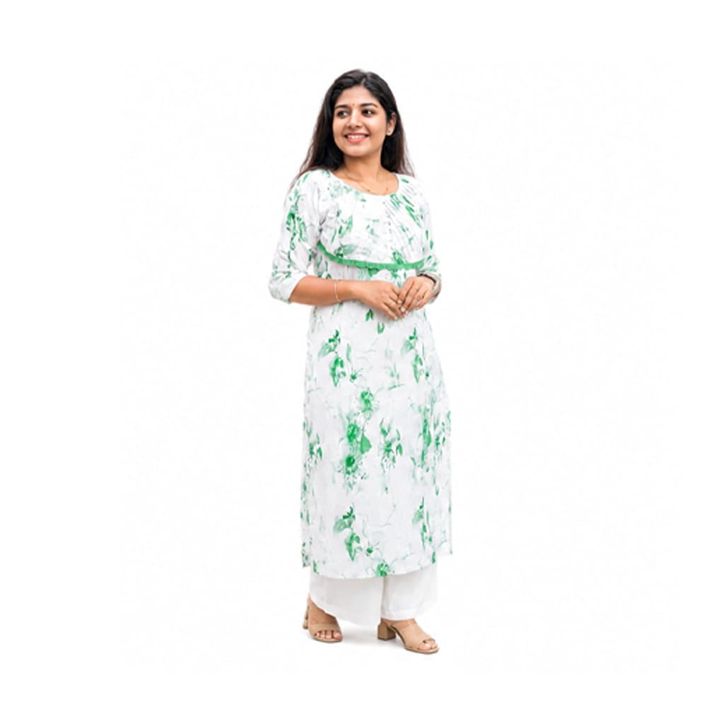 EMERALD FLORAL KURTI  (  WITH LINING )