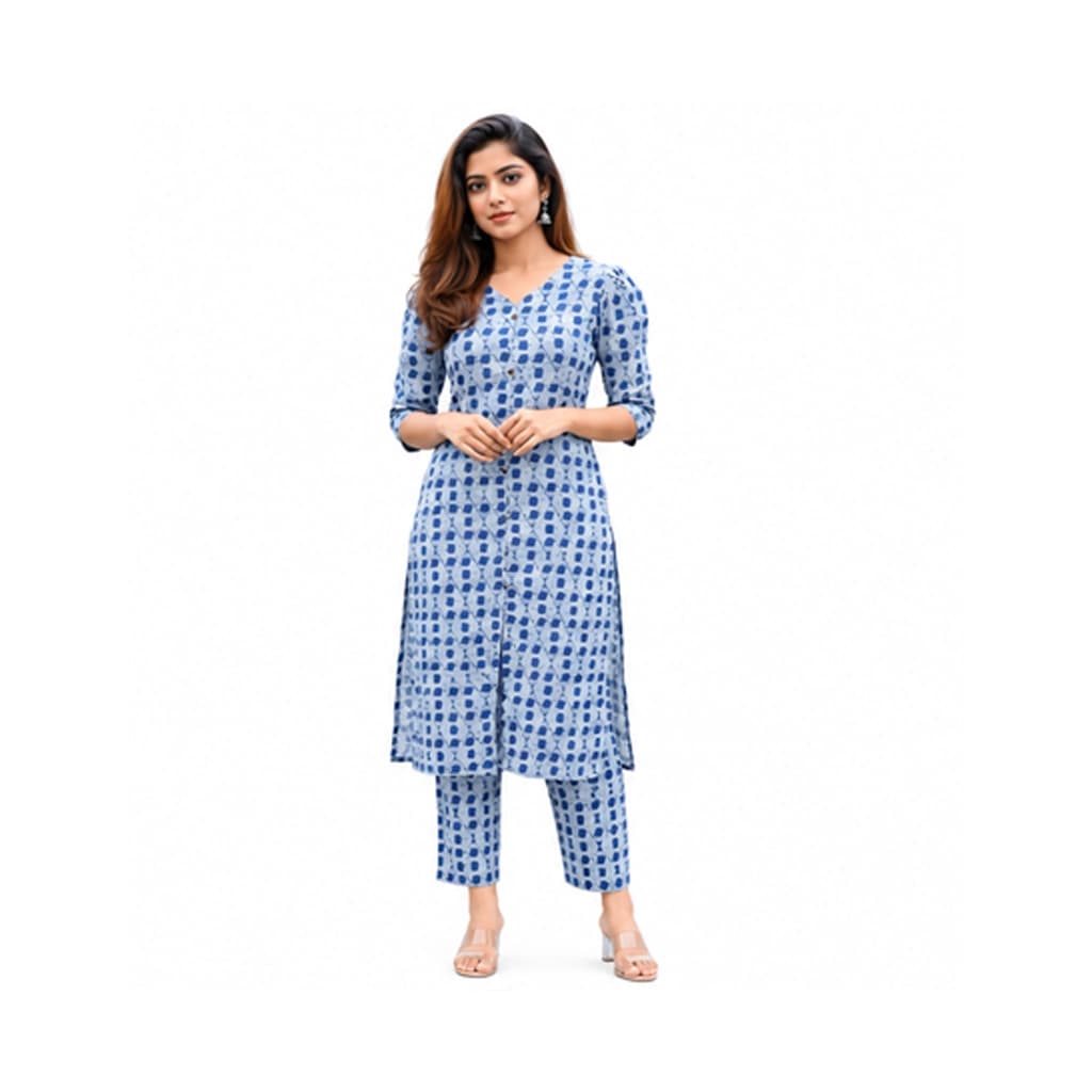 KURTI A- NC (with lining code set)INDIGO MIST ELEGANCE