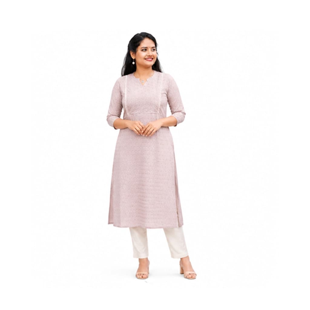 IVORY BLOOM KURTI ( WITH LINING A LINE )