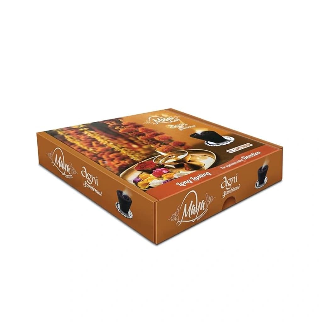 MAYA AGNI SAMBRANI CUPS WITH AGARBATHI HOLDER (12 CUPS + 1 HOLDER FREE)