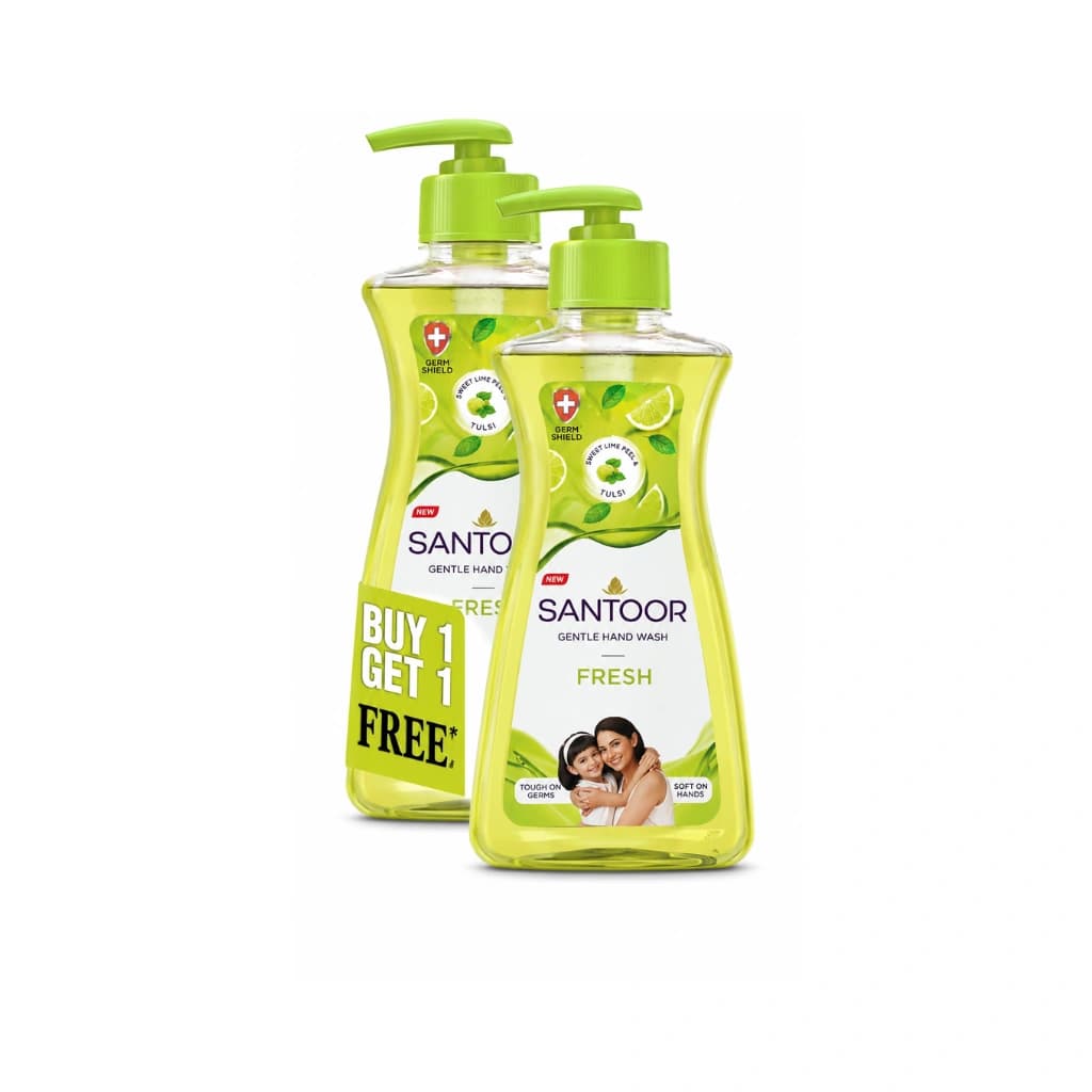 Santoor Fresh Handwash Sweet Lime Peel & Tulsi Buy 1 Get 1 free