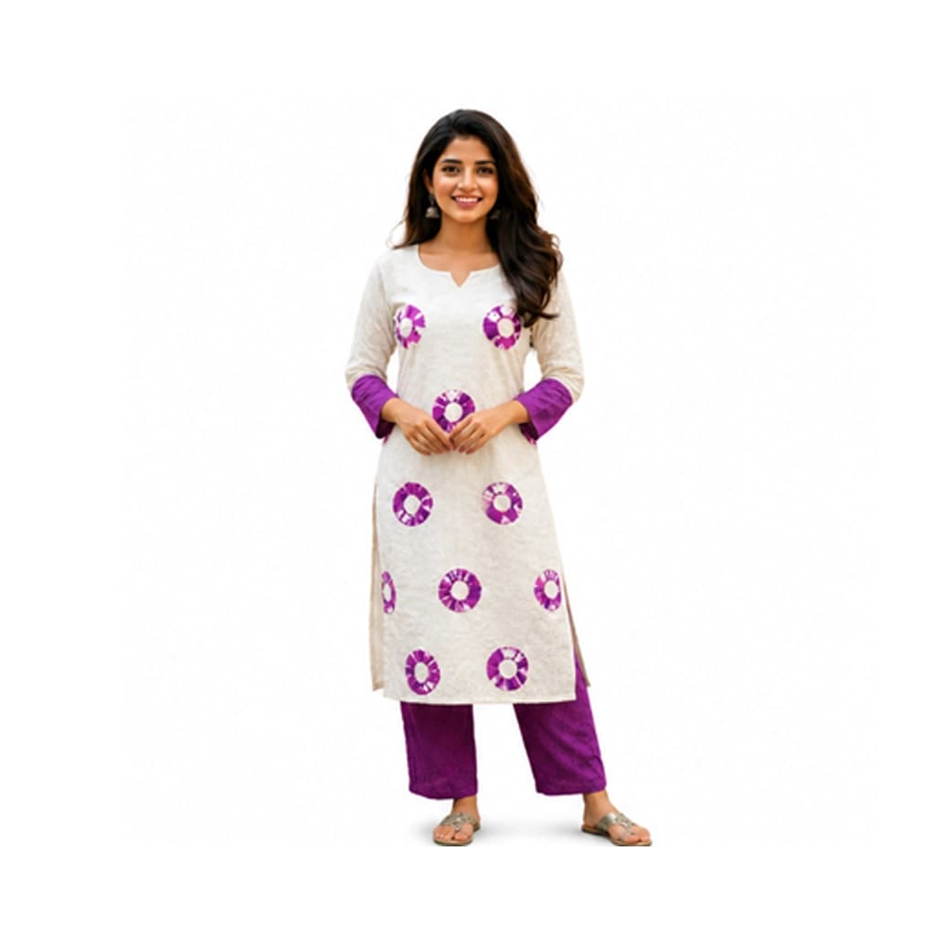 KURTI A-NL(Top&bottom with lining hakoba codeset) LAVENDER BLOOM
