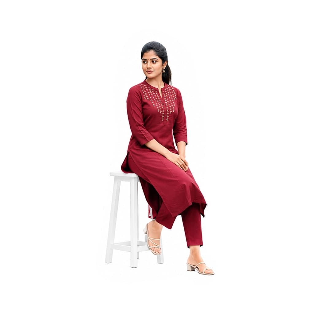 KURTI A-JM (with lining) REDDISH MAROON 