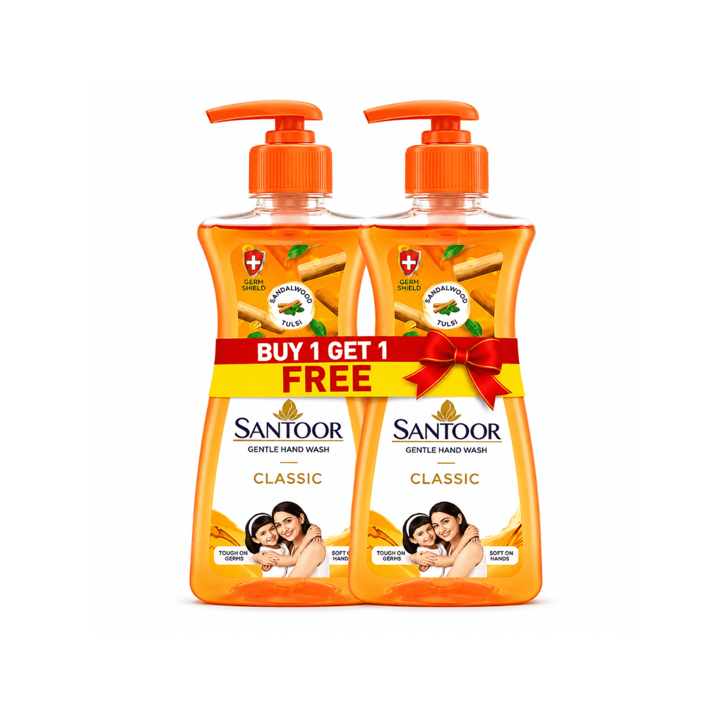 SANTOOR GENTLE HAND WASH CLASSIC 100 ML BUY 1 GET 1 FREE