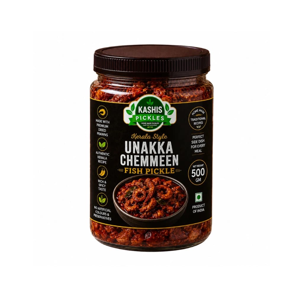 KASHIS UNAKKA CHEMMEEN (DRY PRAWNS) PICKLE 500 GM