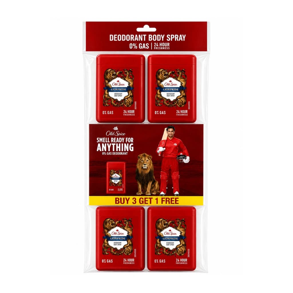 OLD SPICE POCKET LIONPRIDE DEODORANT BODY SPRAY BUY 3 GET 1 FREE