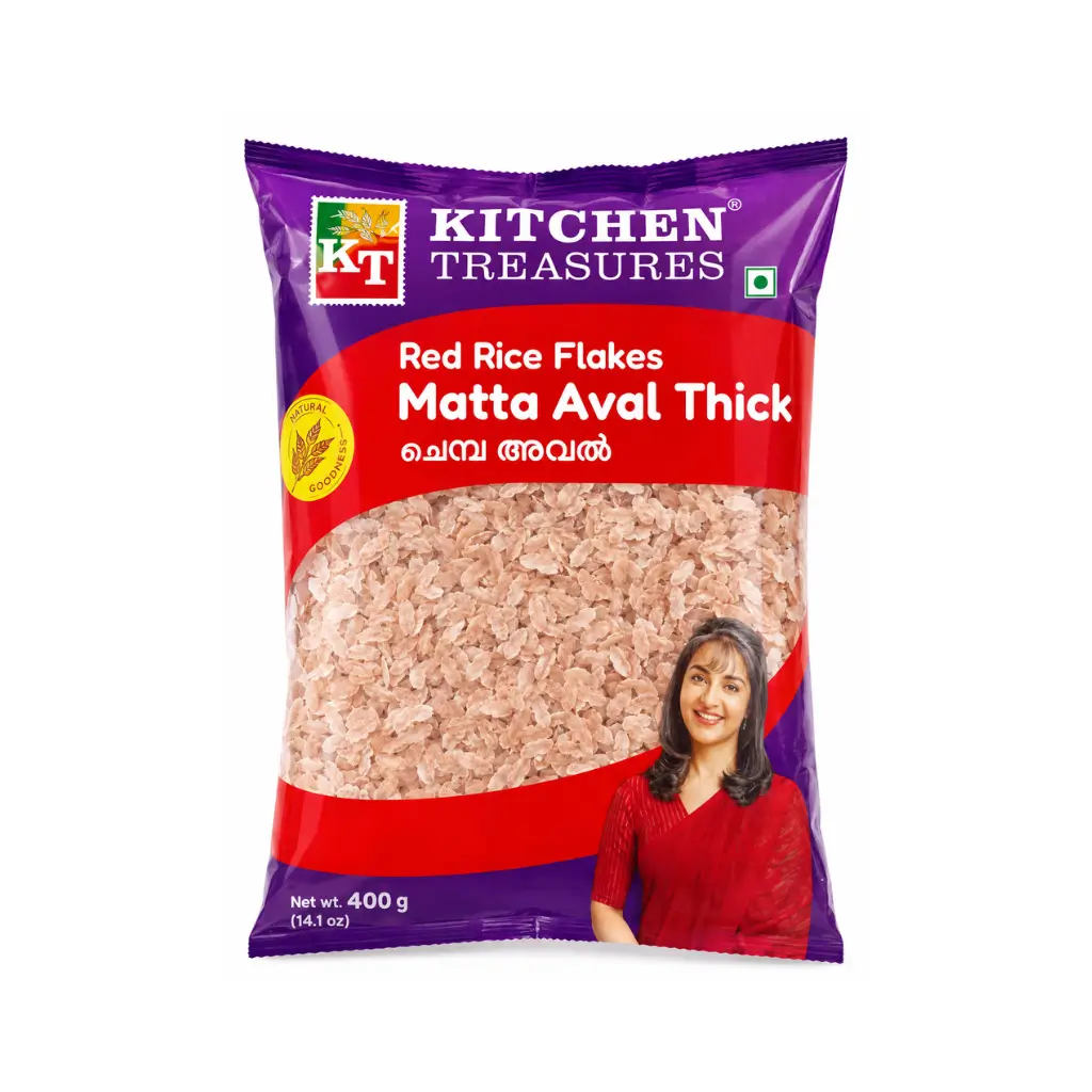 KITCHEN TREASURES RED RICE FLAKES MATTA AVAL THICK 400G