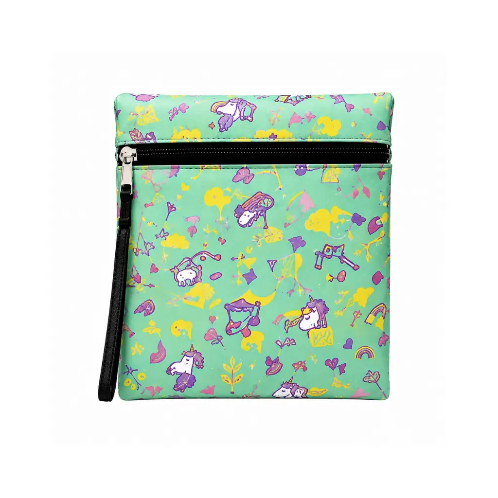 PREMIUM INSULATED TIFFIN BOX POUCH MINT GREEN UNICORN PRINT
