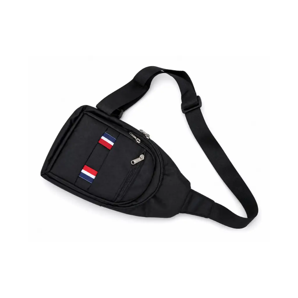 SPLASH BLACK TRICOLOUR STRIP CROSSBODY SLING BAG