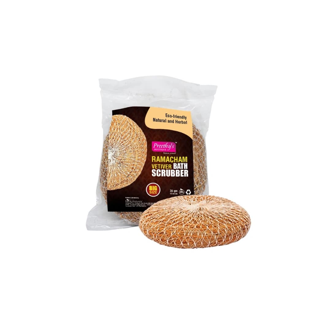 PREETHY'S BOUTIQUE RAMACHAM VETIVER BATH SCRUBBER BIG SIZE 35 GM