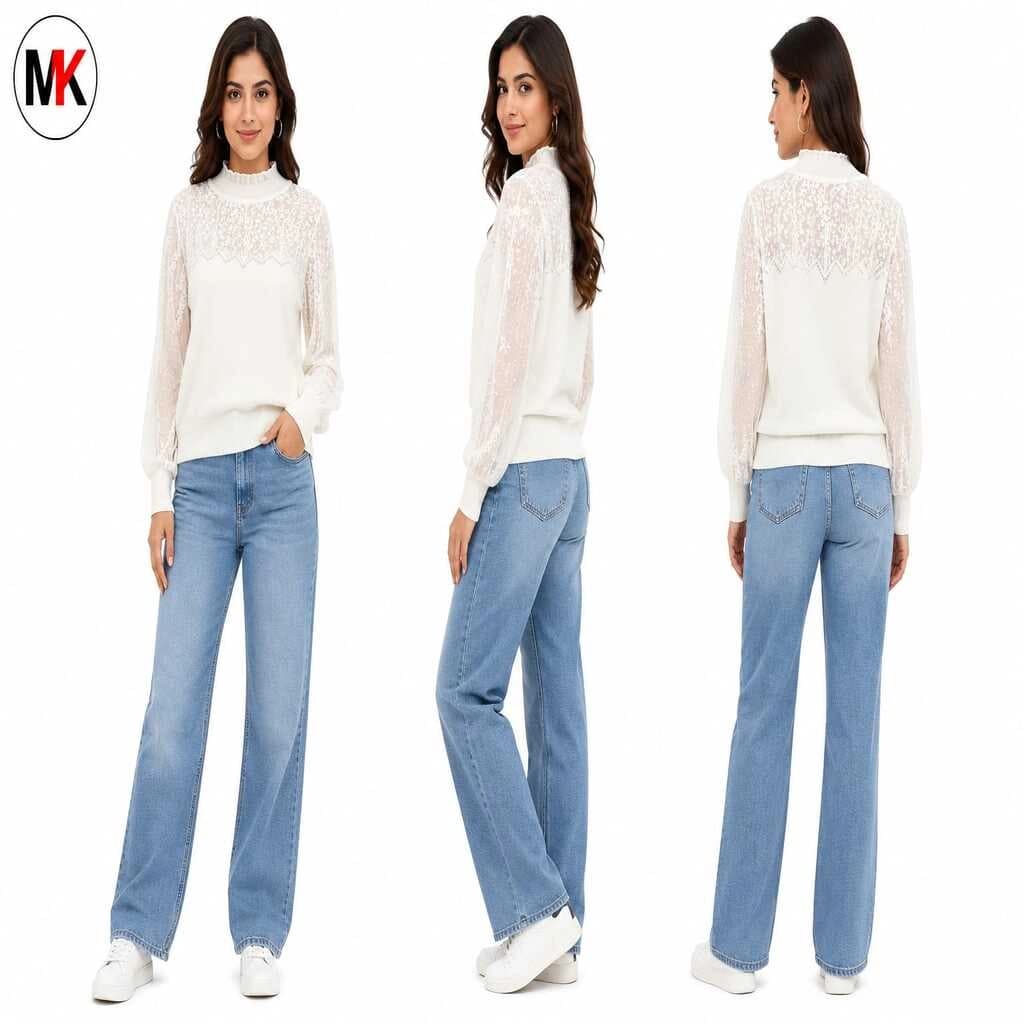 MK FABRICS - KOREAN TOP WHITE PREMIUM
