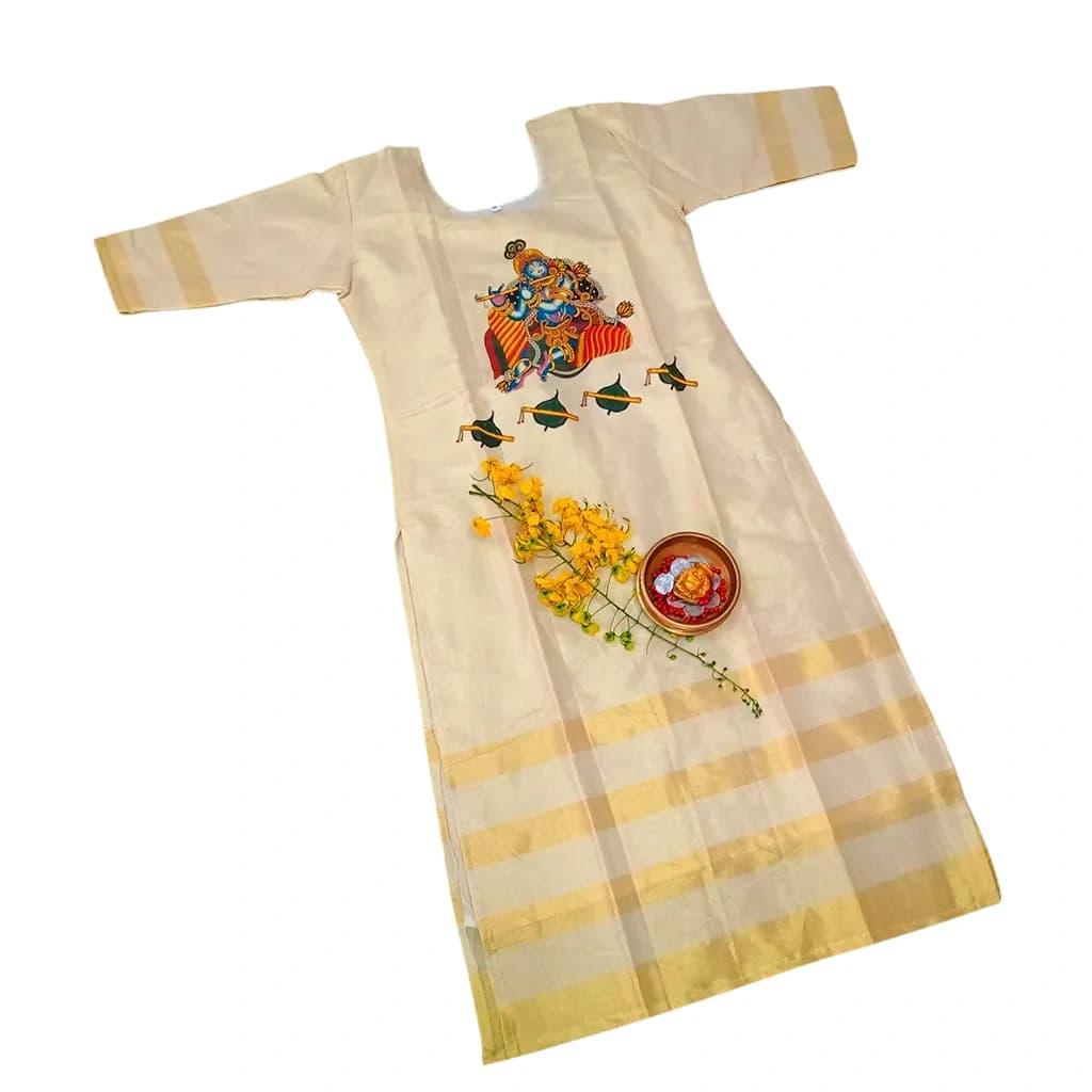 SN ONAKODI GOLDEN TISSUE READYMADE KURTHI - B