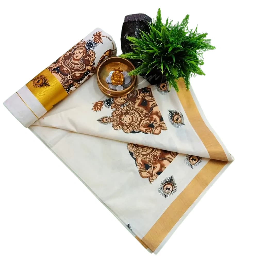  SN Onakodi Cotton Saree With Mural Print 3