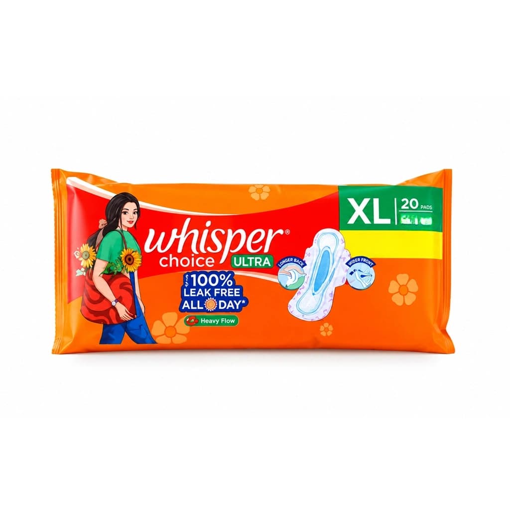 WHISPER CHOICE ULTRA SANITARY PADS FOR WOMEN, XL 20 NAPKINS