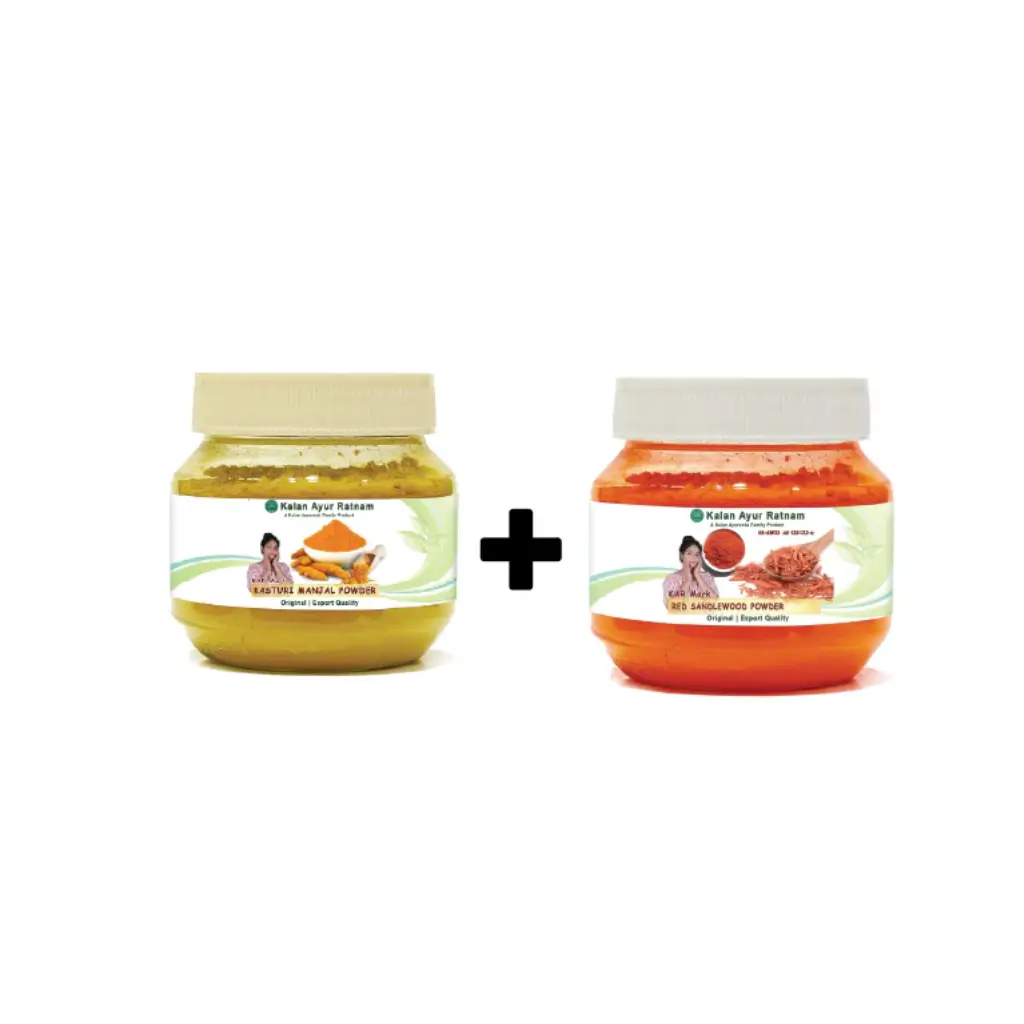 KARMARK KASTURI MANJAL POWDER (100G) + RED SANDAL WOOD POWDER (100G)