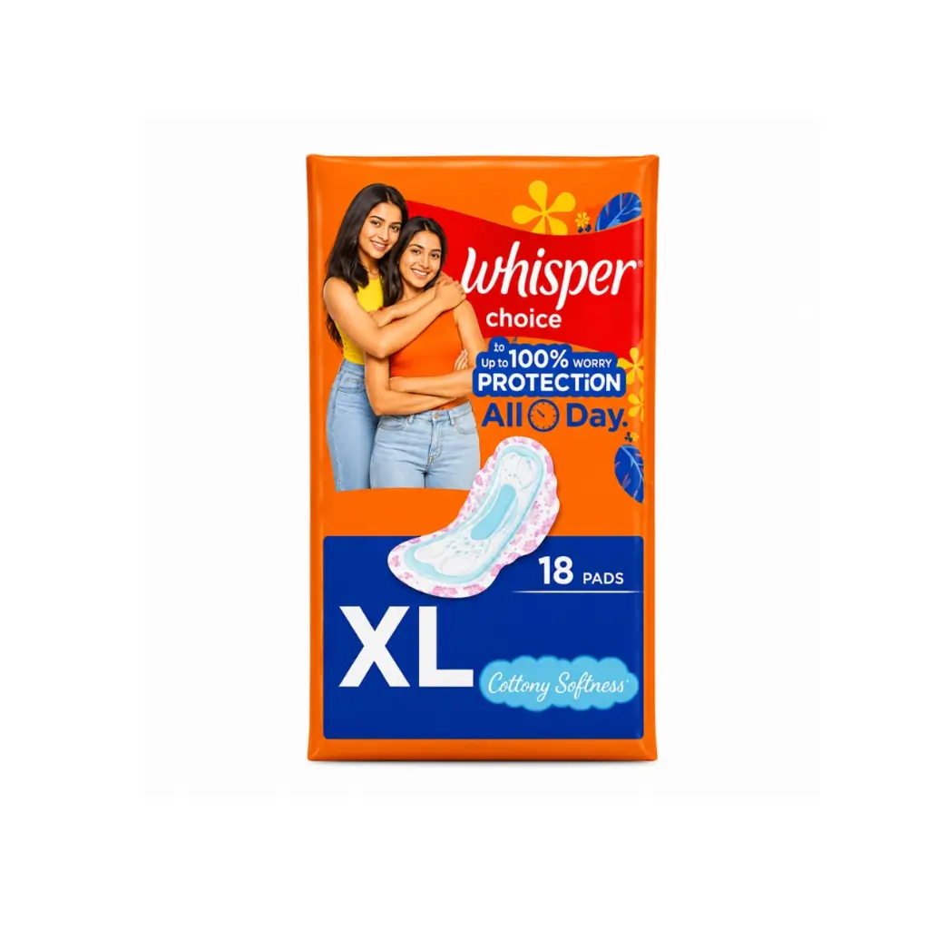 WHISPER CHOICE SANITARY PADS XL WINGS 18 PADS PACK OF 1