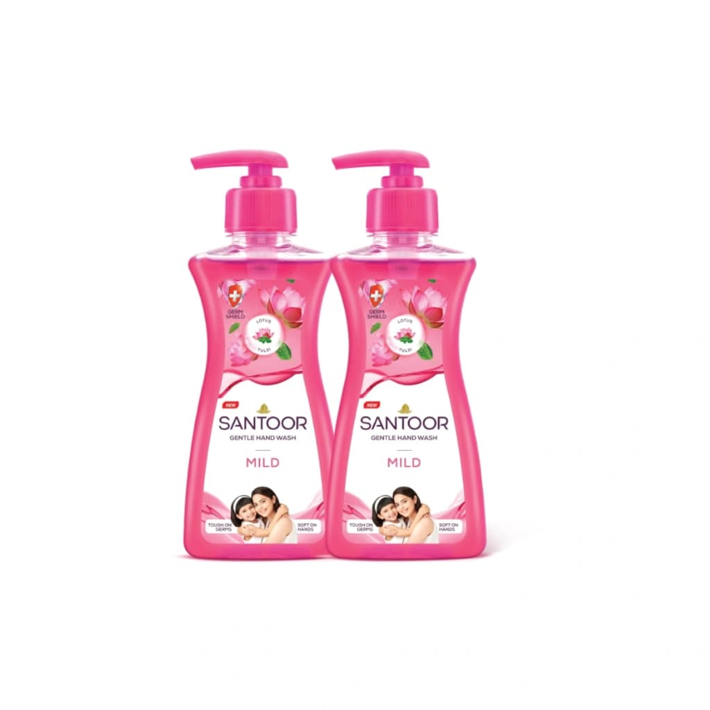 SANTOOR MILD GENTLE HAND WASH BOGO 200ML LOTUS & TULSI