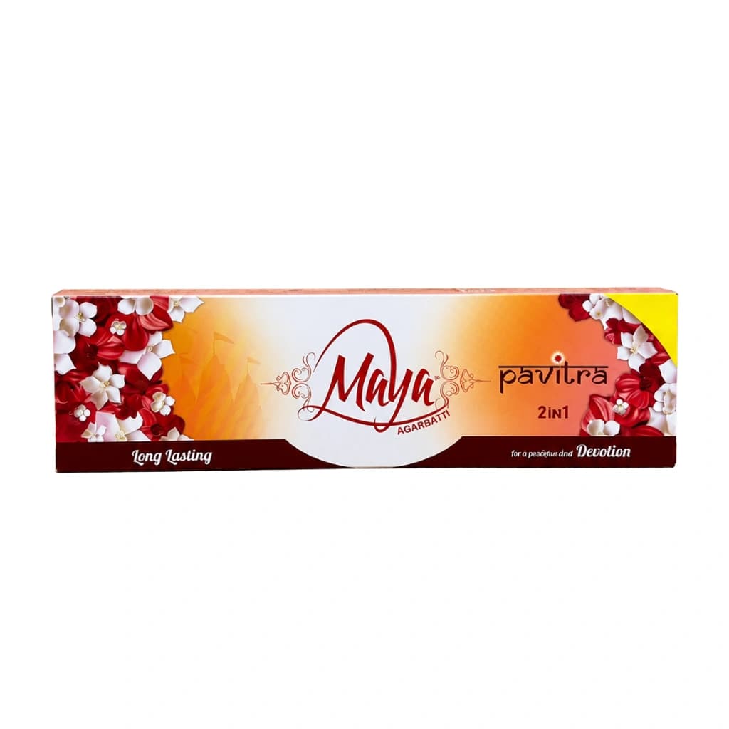 MAYA AGARBATHI LONG LASTING PAVITRA 2IN1 50UNITS