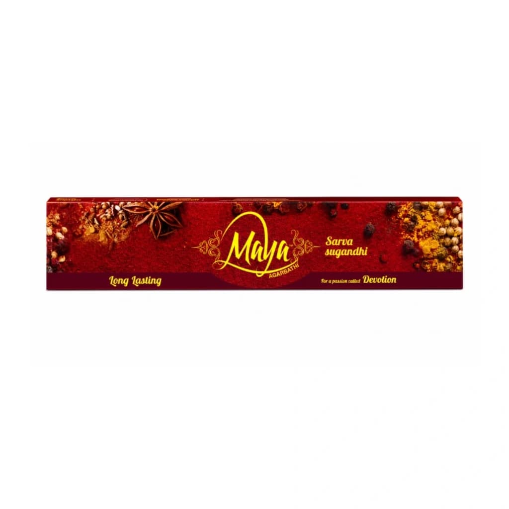 MAYA AGARBATHI SARVA SUGANDHI LONG LASTING DEVOTION 12 UNITS INCENSE STICKS