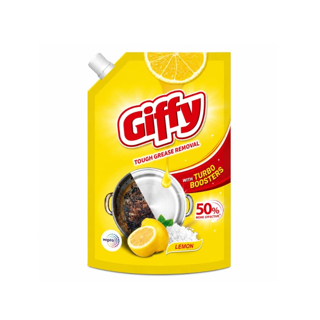 GIFFY LIQUID DISHWASH GEL 900ML LEMON AND ACTIVE SALT PACK OF 2