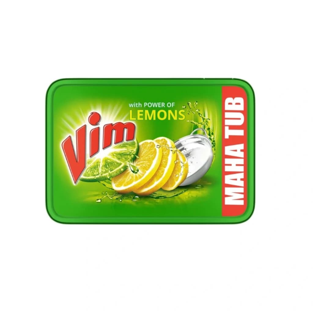 VIM DISHWASH BAR LEMON TUB 500GM WITH SCRUBER