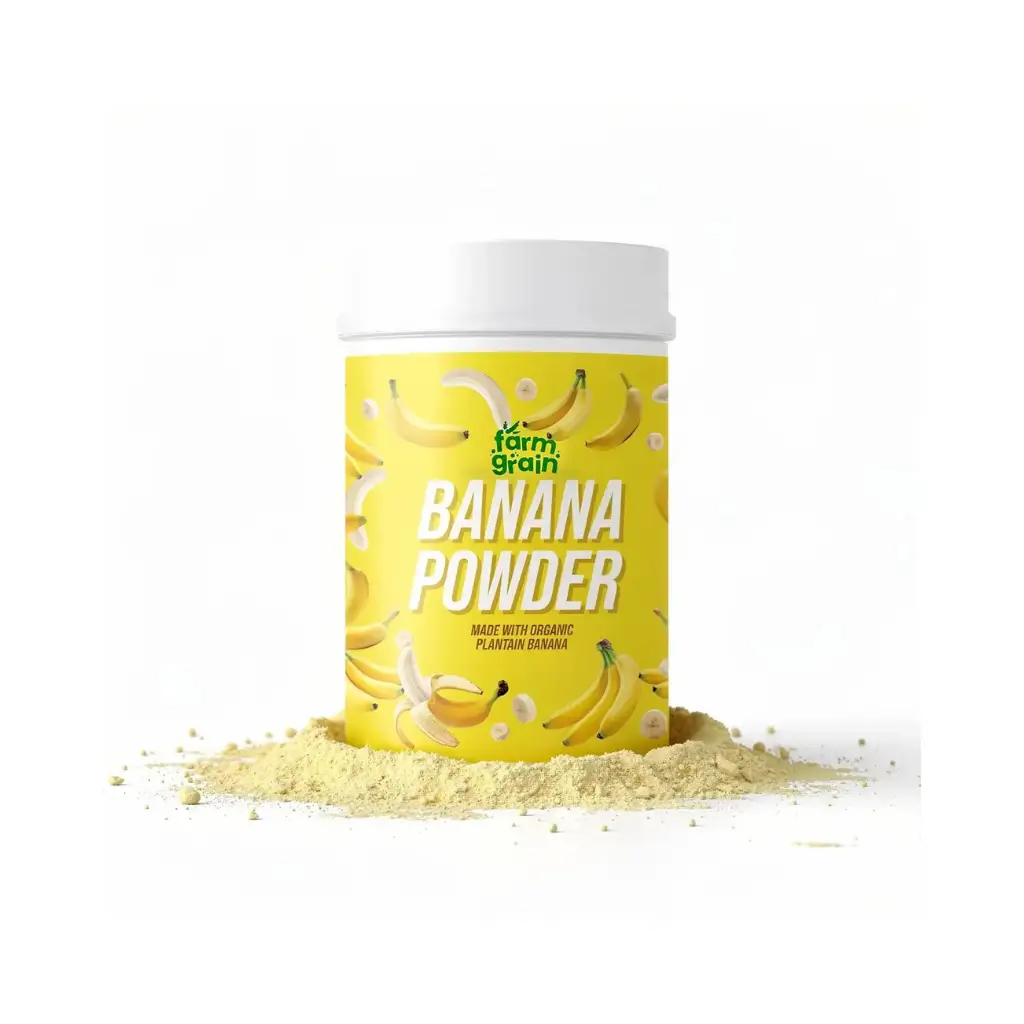 FARM GRAIN BANANA POWDER, ORGANIC TRADITIONAL SOUTH INDIAN FOOD, WHITE, NATURAL WITH NO ADDITIVES OR PRESERVATIVES, 250 GRAMS, EASY TO DIGEST