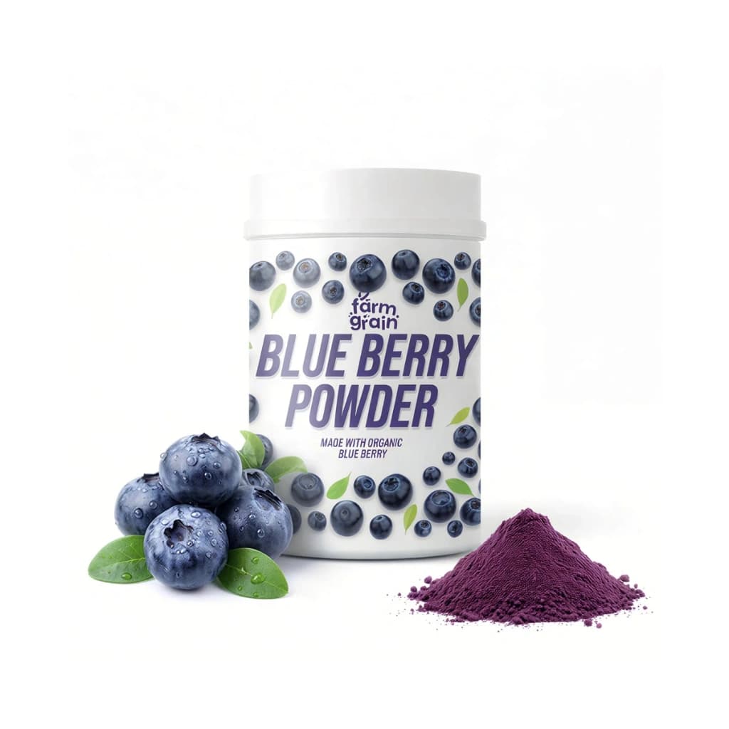 FARM GRAIN BLUEBERRY POWDER 250G | SPRAY DRIED  BLUEBERRIES  | SUPERFOOD POWDER FOR SMOOTHIES, JUICES, BAKING, AND ENERGY DRINKS