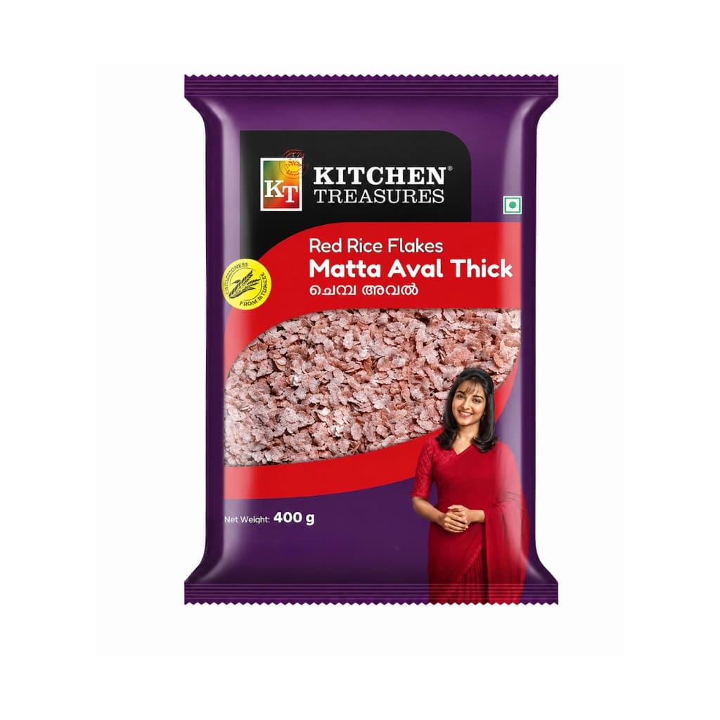 KITCHEN TREASURES RED RICE FLAKES MATTA AVAL THICK 400G