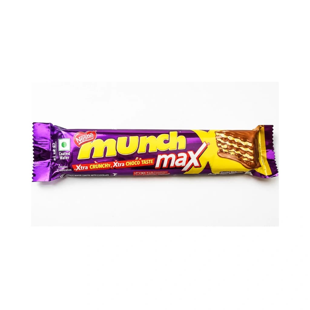 NESTLE MUNCH MAX, COATED WAFER XTRA CRUNCHY XTRA CHOCO TASTE 38.5 GM