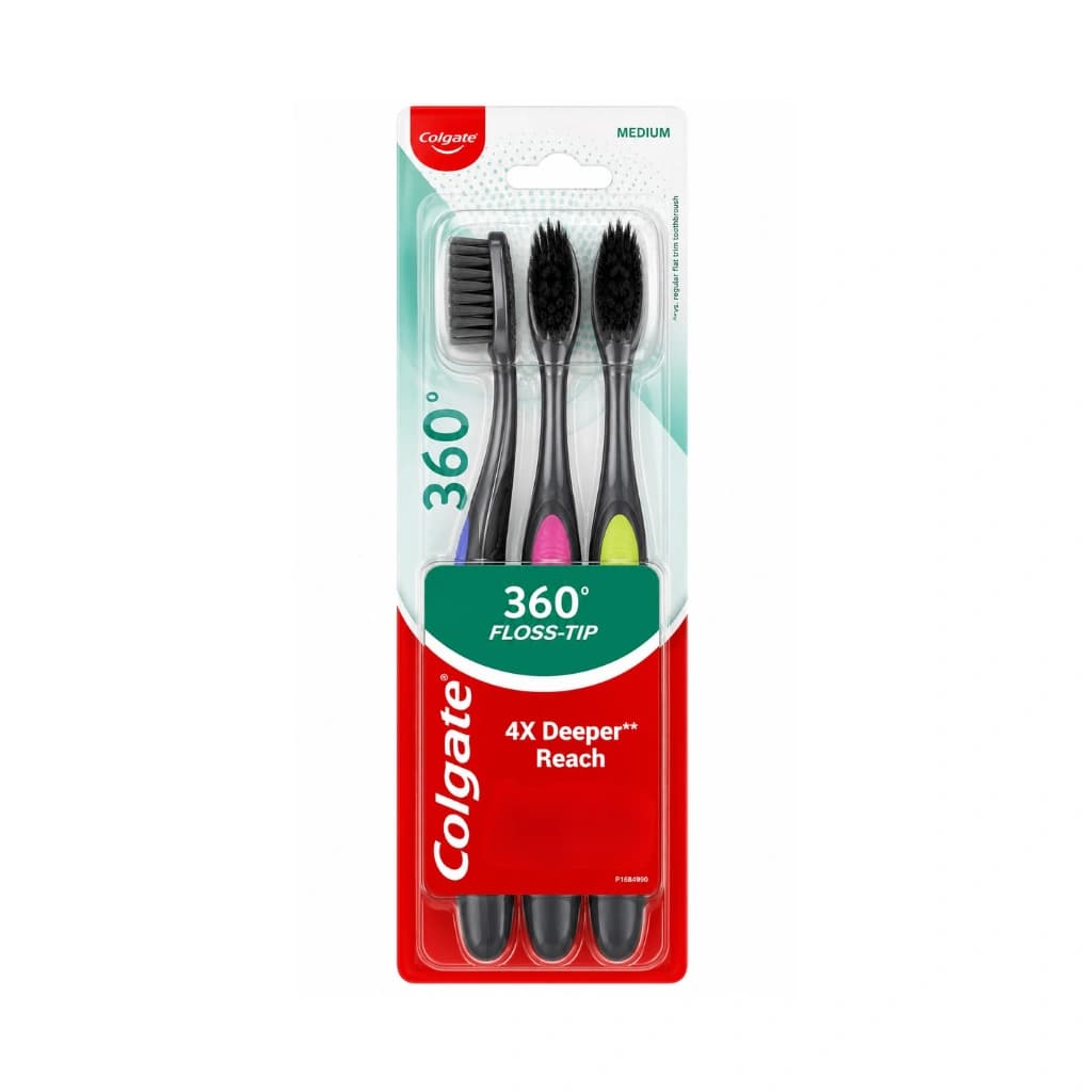 COLGATE 360° FLOSS TIP MEDIUM TOOTHBRUSH / BUY 2 GET 1 FREE