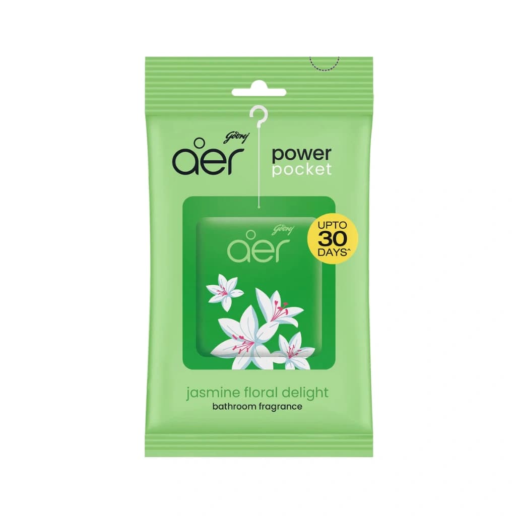 GODREJ AER POWER POCKET JASMINE FLORAL DELIGHT BATHROOM FRAGRANCE 10 GM