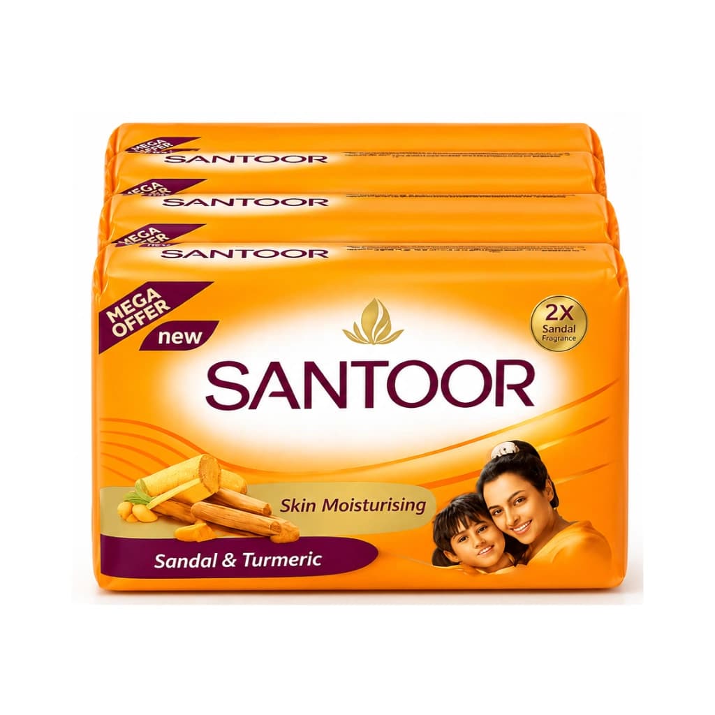 SANTOOR SKIN MOISTURISING SANDAL & TURMERIC SOAP 4*39GM