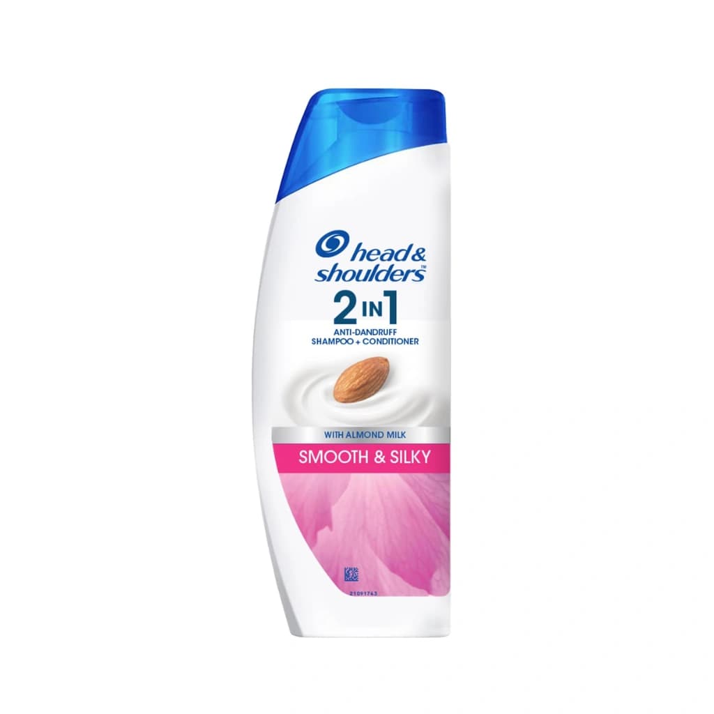 HEAD & SHOULDERS 2 IN 1 ANTI DANDRUFF SHAMPOO + CONDITIONER WITH ALMOND MILK SMOOTH & SILKY 180 ML
