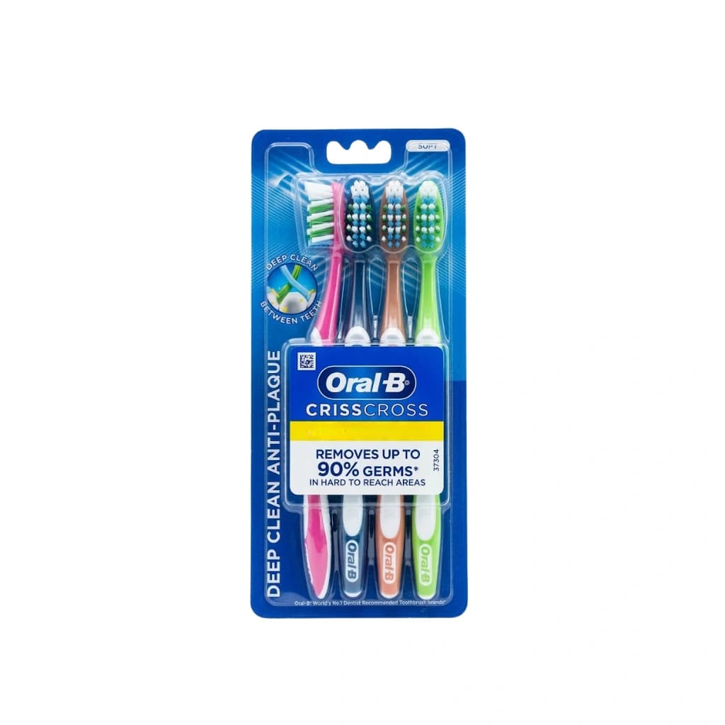 ORAL B CRISSCROSS SOFT TOOTHBRUSH DEEP CLEAN ANTI PLAQUE/ BETWEEN TEETH BUY 2 GET 2 FREE