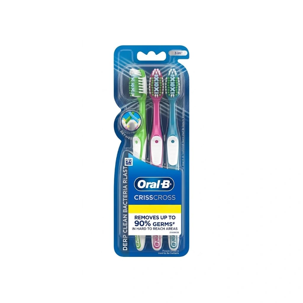ORAL B CRISSCROSS SOFT TOOTHBRUSH DEEP CLEAN BACTERIA BLAST BUY 2 GET 1 FREE