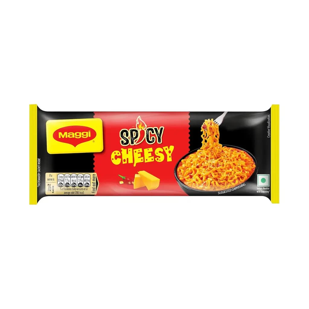MAGGI SPICY CHEESY INSTANT NOODLES WITH SEASONING 304 GM