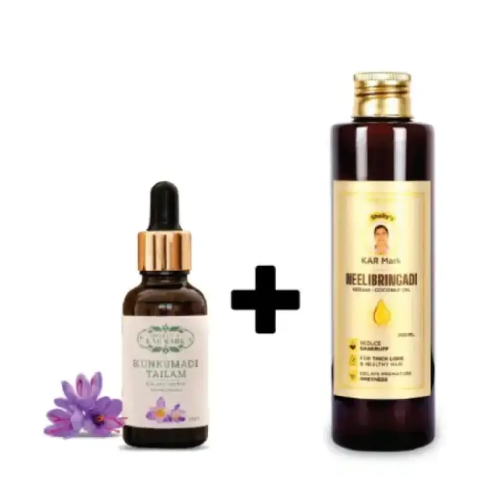 KARMARK PREMIUM KUMKUMADI THAILAM 15ML  + NEELIBRINGADI COCONUT OIL 100ML