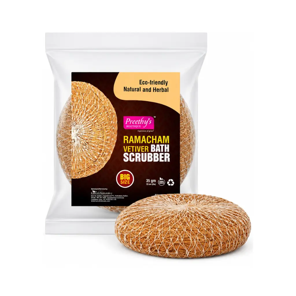 PREETHY'S BOUTIQUE RAMACHAM VETIVER BATH SCRUBBER BIG SIZE 35 GM