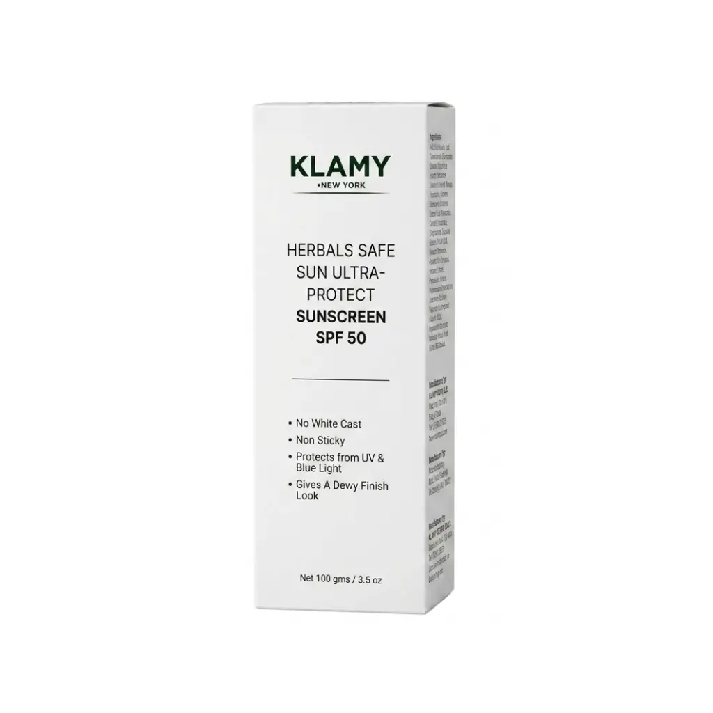 KLAMY HERBAL SAFE SUN ULTRA PROTECT SUN SCREEN SPF 50 , 100 GM