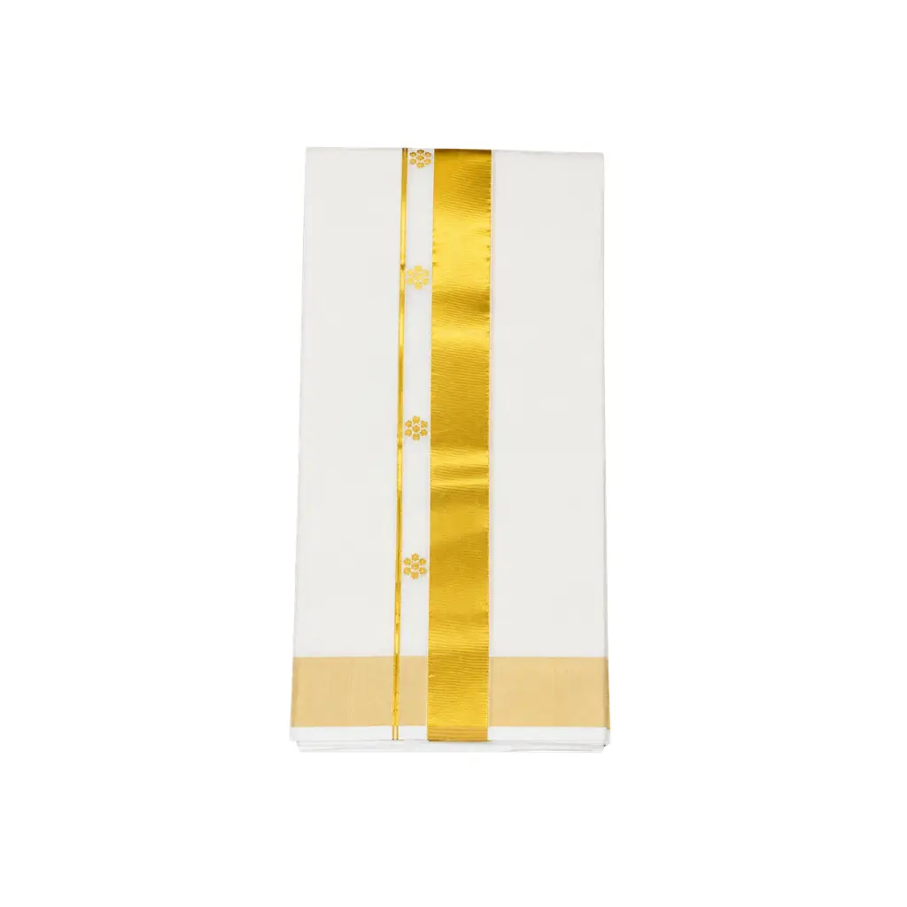 KUTHAMPULLY PURE HANDLOOM MENS TISSUE DHOTI 4 METER