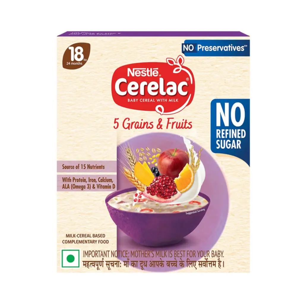 NESTLE CERELAC BABY CEREAL WITH MILK 5 GRAINS & FRUITS 300 GM