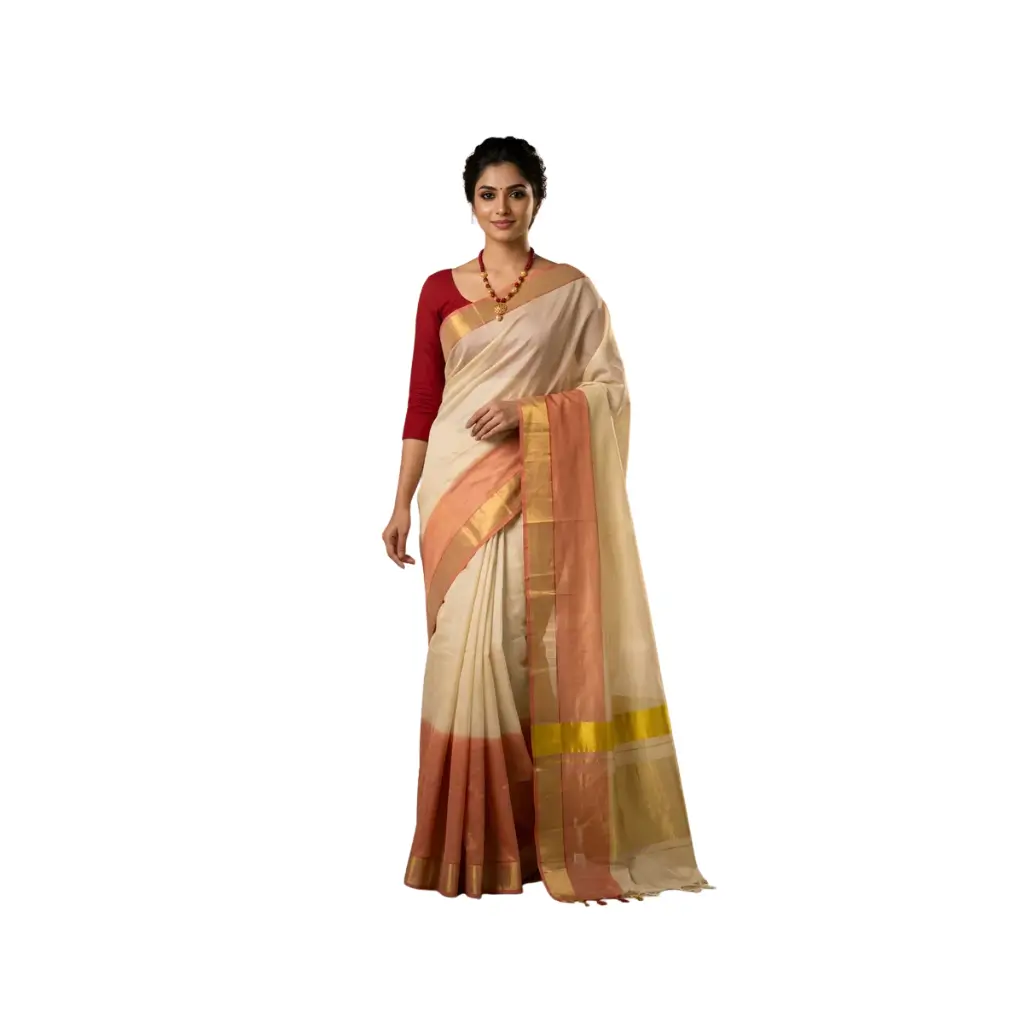 KUTHAMPULLY TIE AND DYE TISSUE SAREE