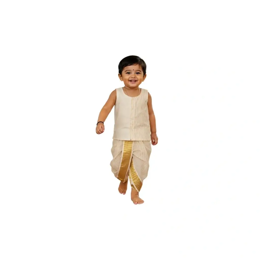KUTHAMPULLY BOYS SHIRT WITH ANGAVASTHRAM DOTHI