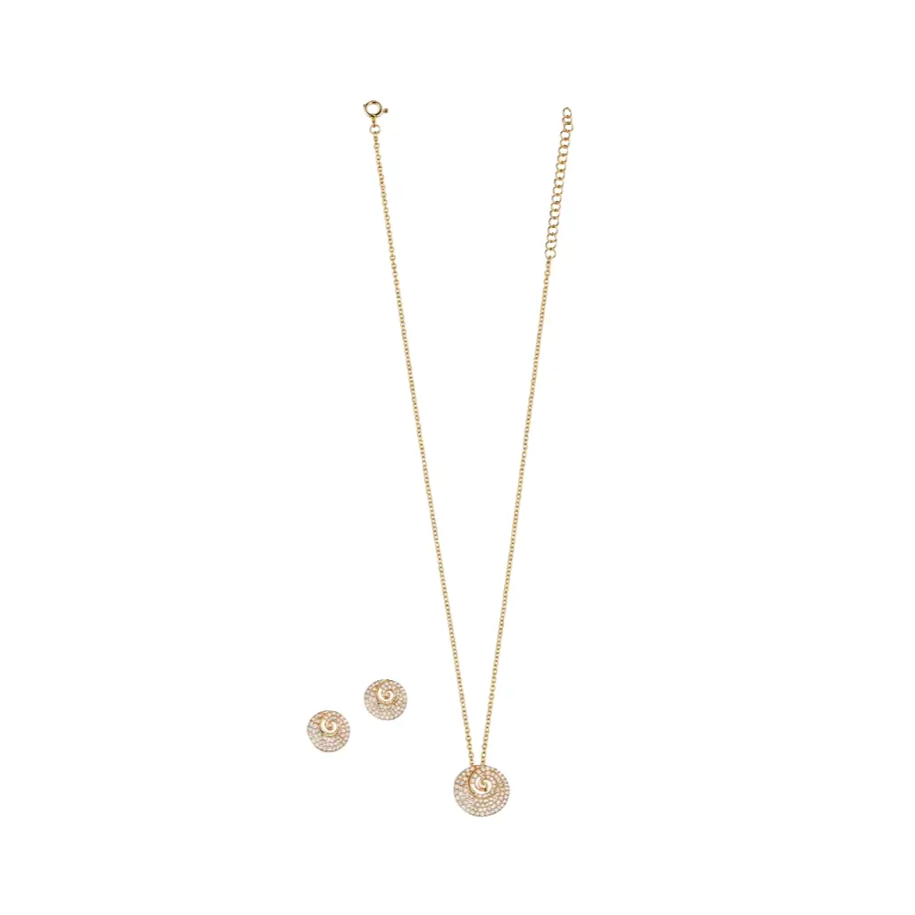 GLAIN SHELL PENDANT NECKLACE WITH STUDS